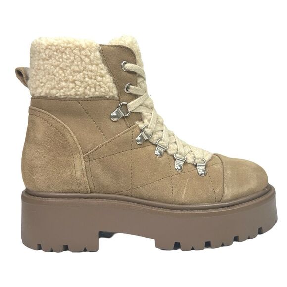 Steve Madden Reyen Platform Lace-Up Boot - Size 7 - Oatmeal - Picture 1 of 8